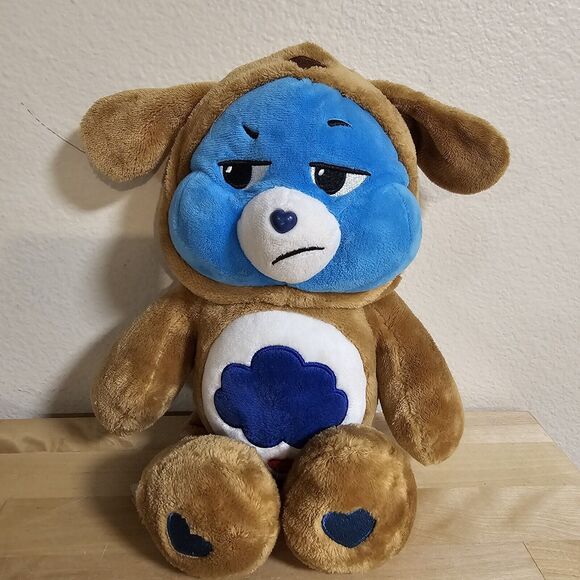 12" Care Bears Grumpy Bear Dog Puppy Hoodie Stuffed Animal Plush‎ Toy Blue Cloud - Picture 1 of 11